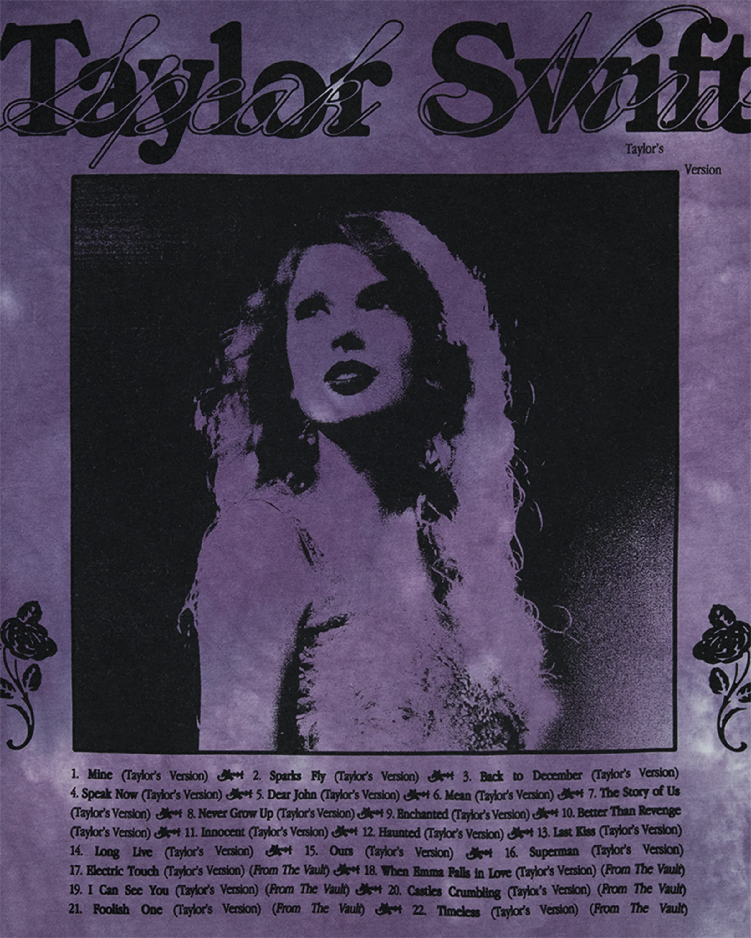 Speak Now (Taylor's Version) Tracklist Purple Tie Dye T-Shirt - Image 2