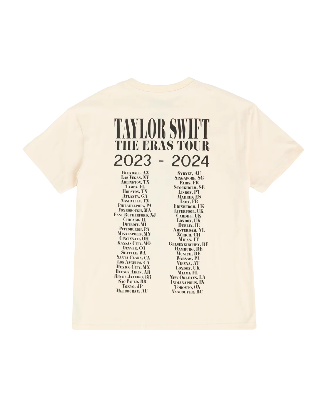 Taylor Swift | The Eras Tour Through Vancouver Beige T-Shirt - Image 2