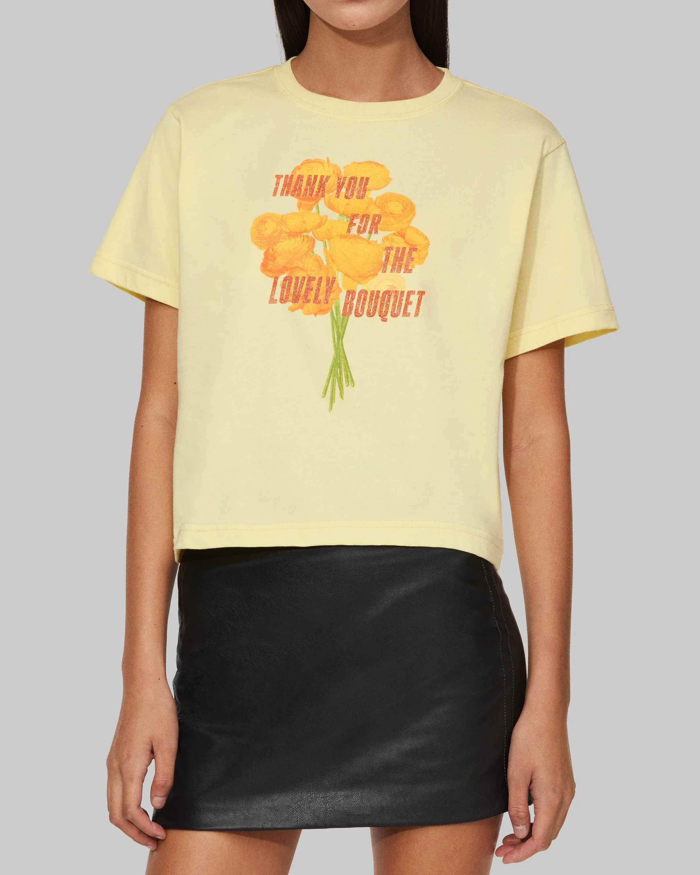 Thank You For The Lovely Bouquet Cropped T-Shirt - Image 2