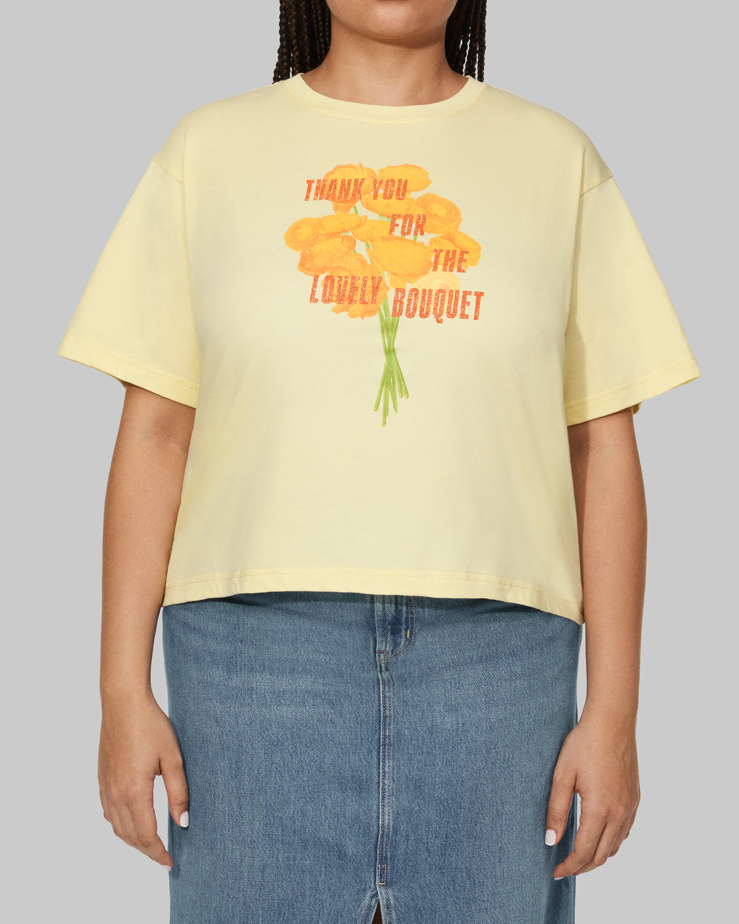 Thank You For The Lovely Bouquet Cropped T-Shirt - Image 3