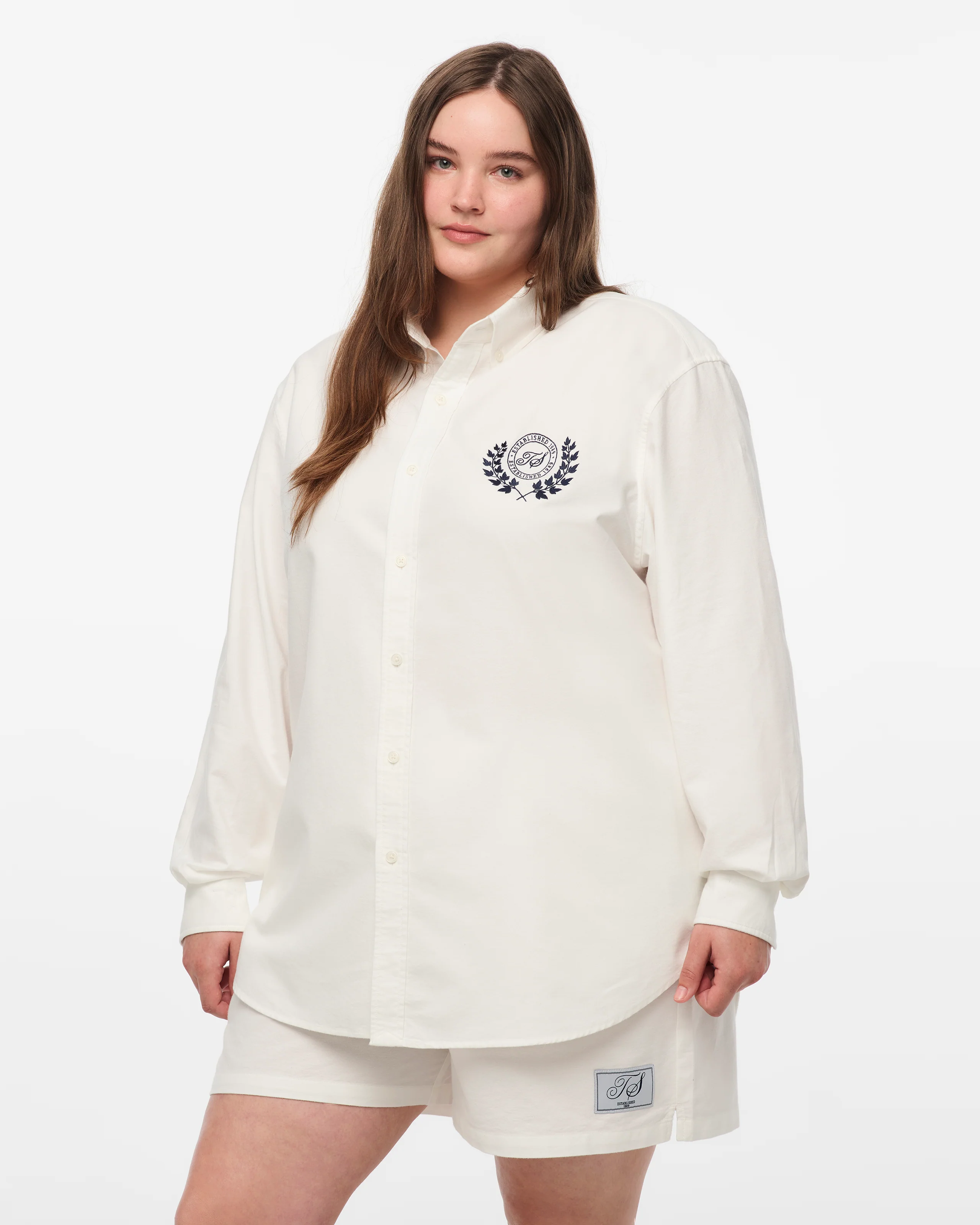 TS Crest White Oxford Shirt - Image 3