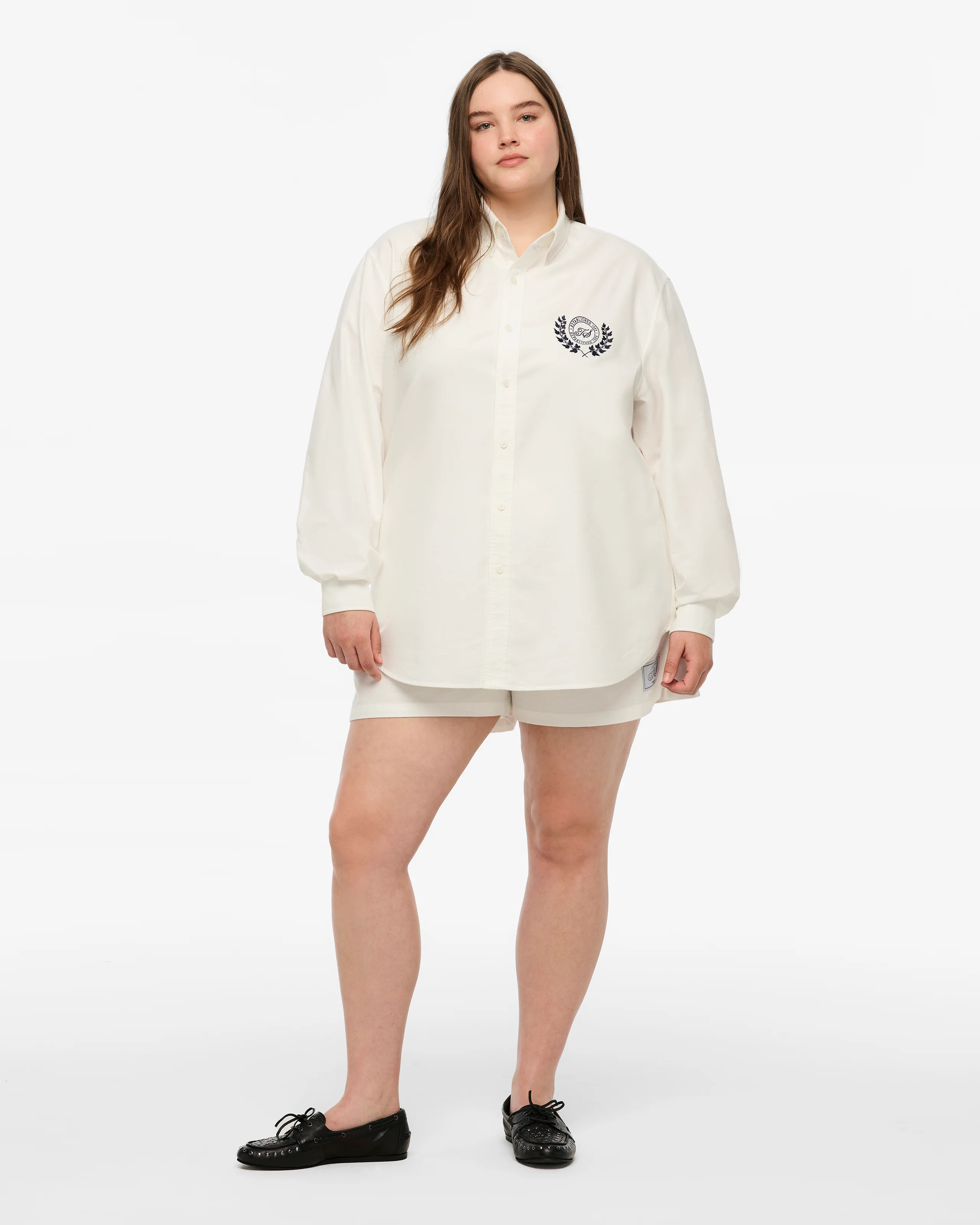 TS Crest White Oxford Shirt - Image 4