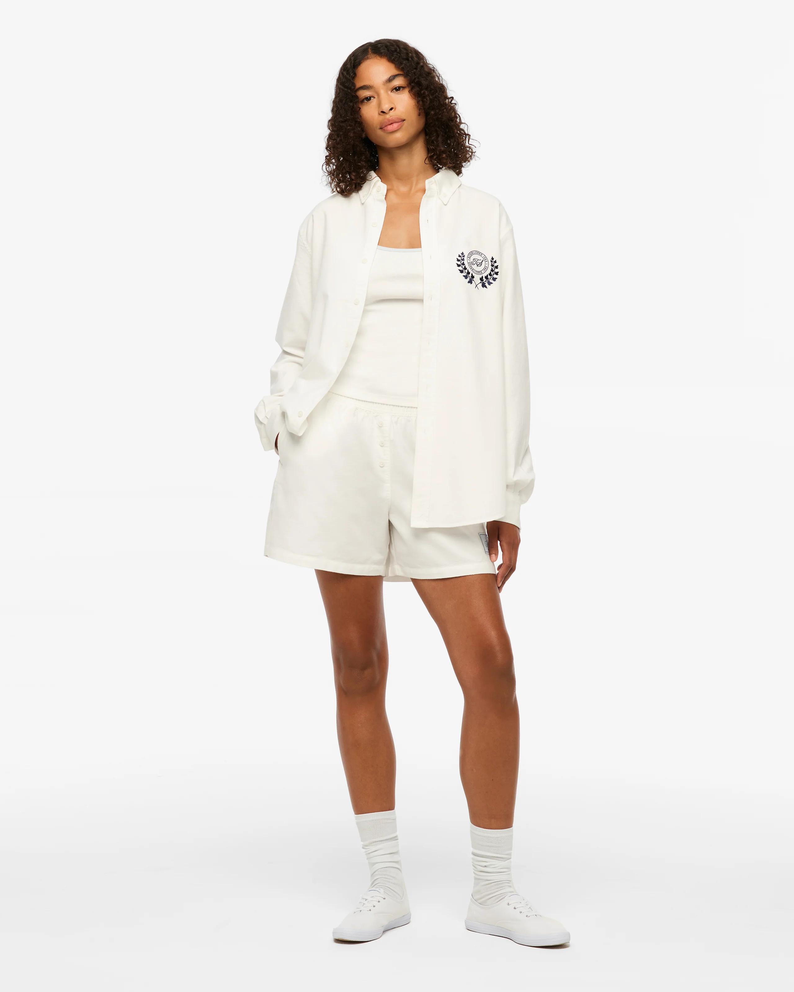 TS Crest White Oxford Shirt - Image 7