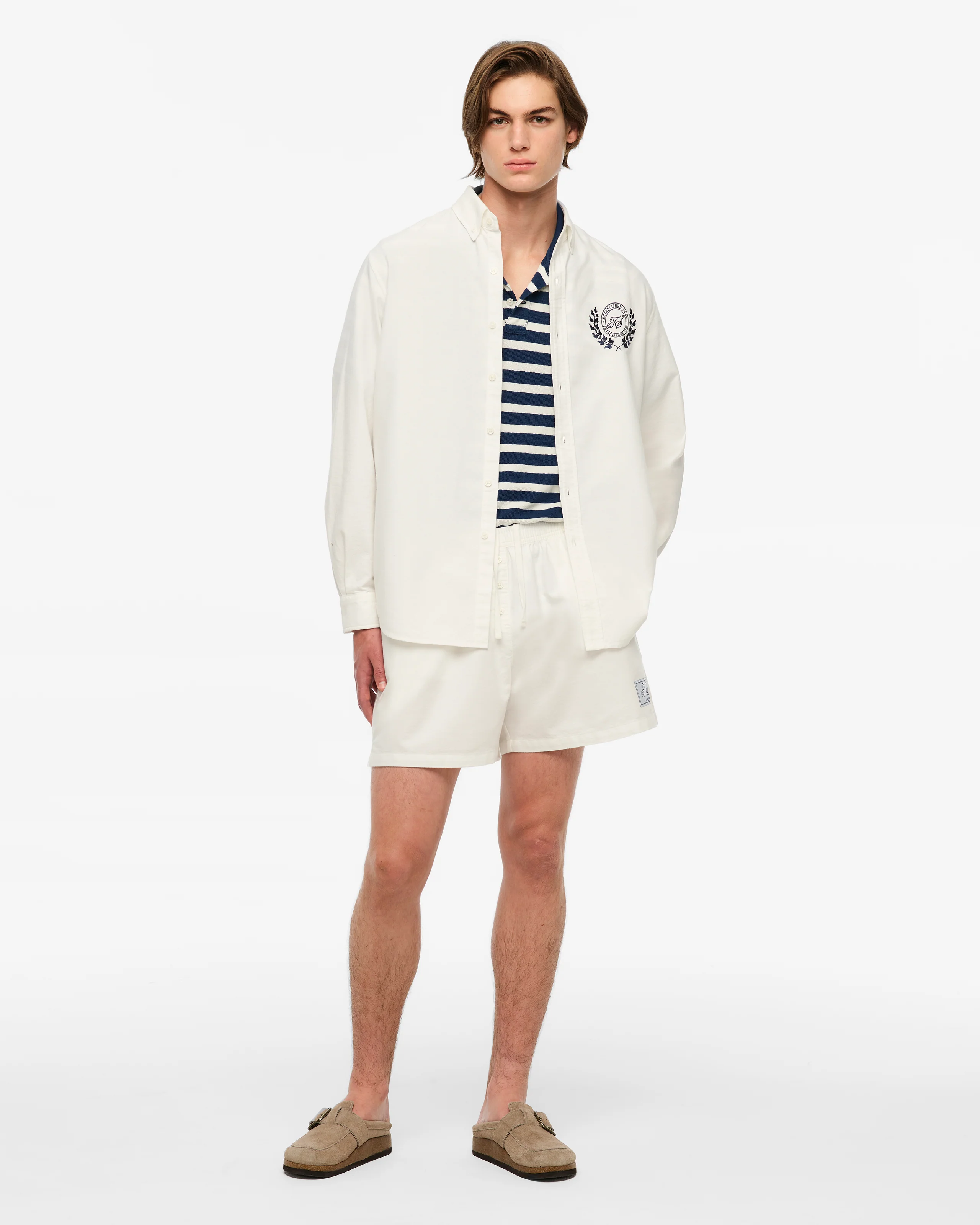 TS Crest White Oxford Shorts - Image 8